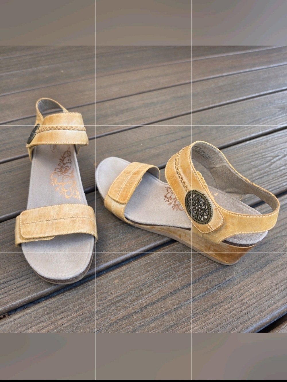 Aetrex Arielle Wedge Latte Sandals EU Size 42